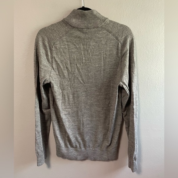 NWT Express Merino Wool Blend quarter zip gray sweater. Size Small - Picture 2 of 6
